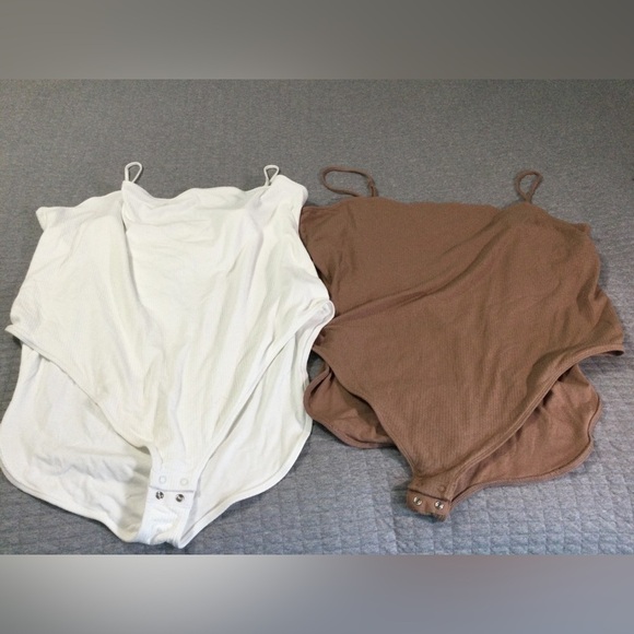 Lot of 2 Fitted Cami Rib-Knit Bodysuits Size 4X NWOT - Picture 1 of 10
